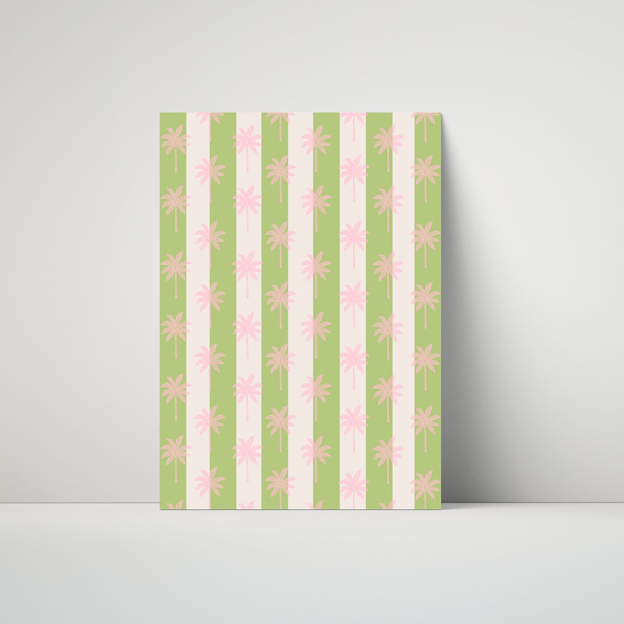SAMPLE Palm Tree Stripe In Pink Green