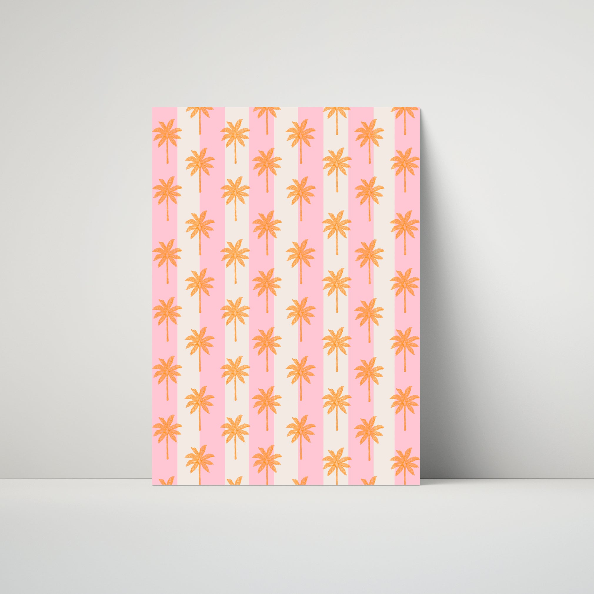 Palm Tile Pink Tea Towel