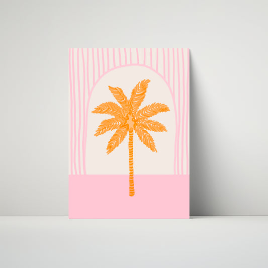 Palm Tree Tile in Pink & Orange