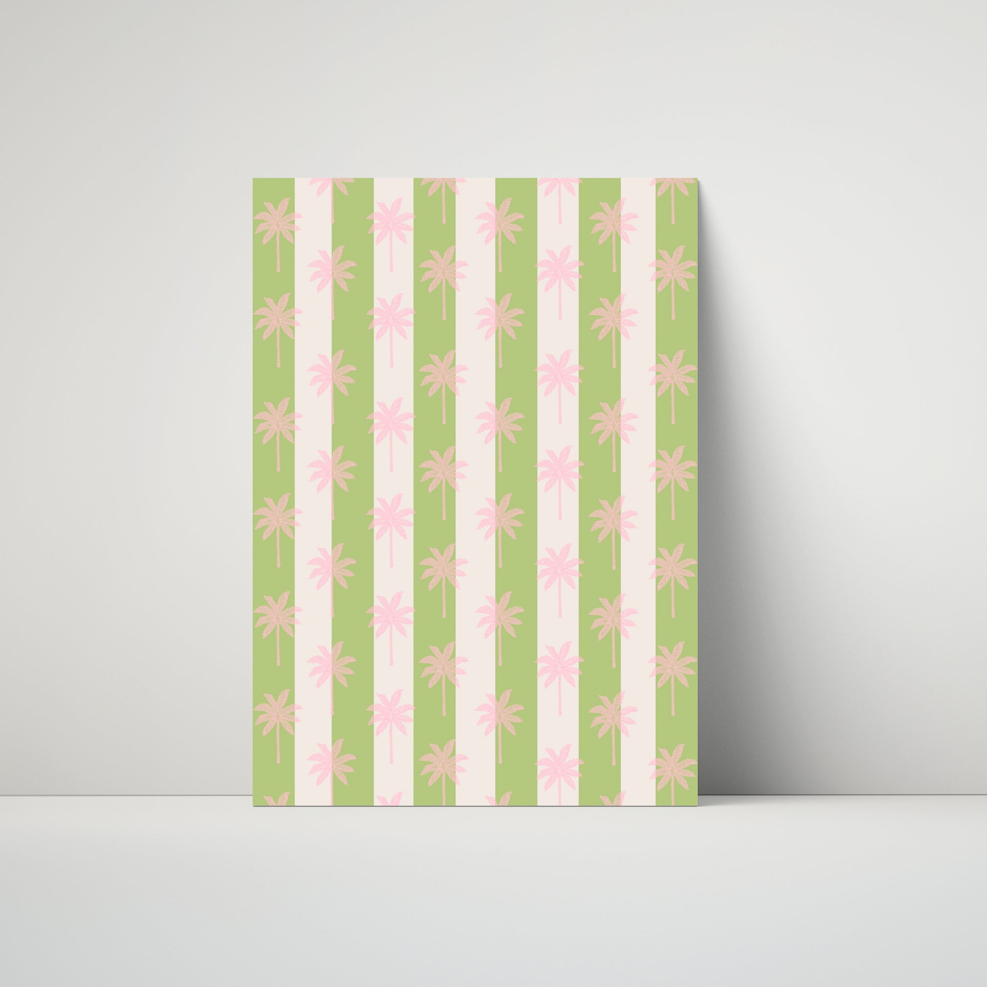 Palm Tree Stripe in Pink & Green