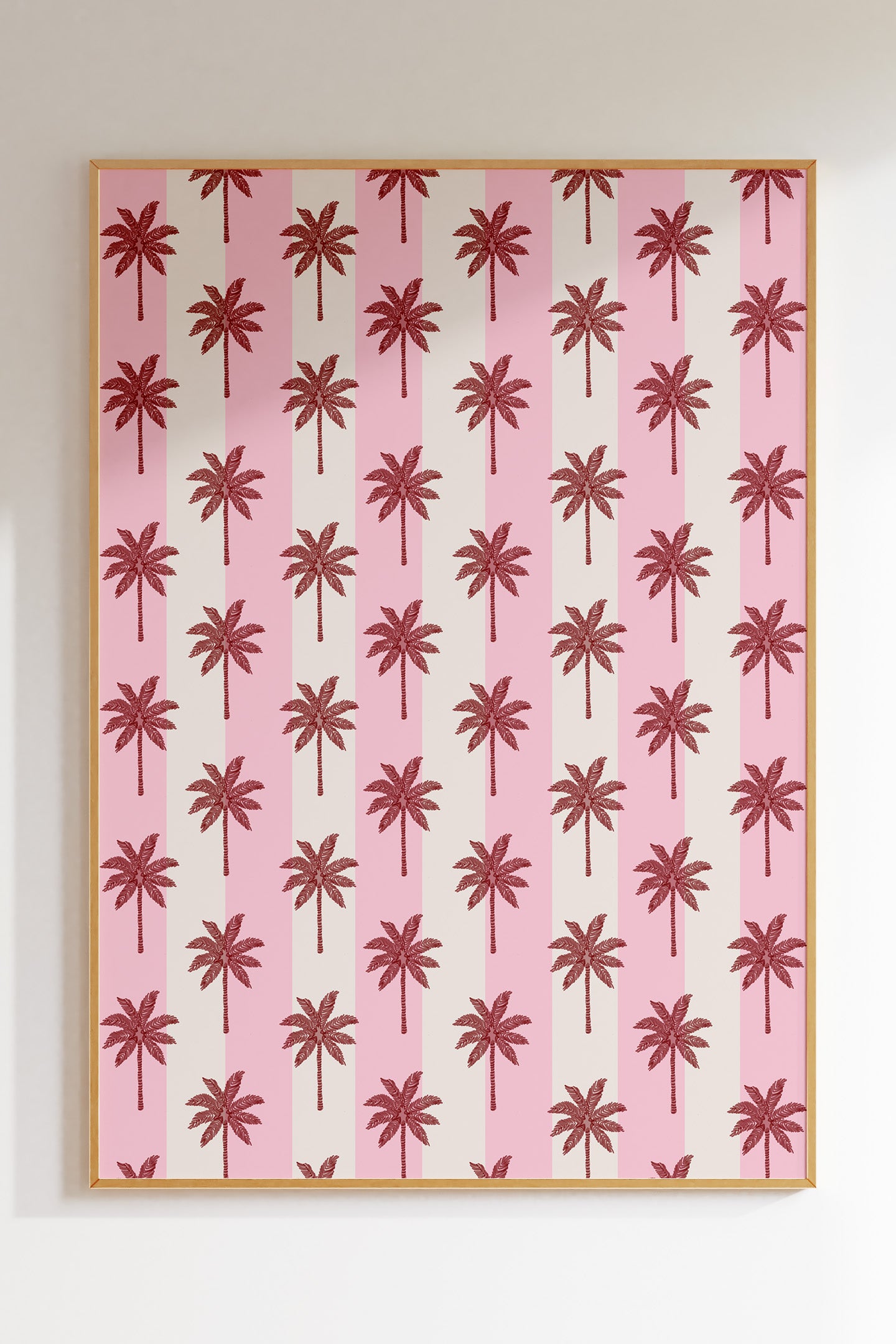 Palm Tree Stripe in Pink & Maroon (SAMPLE)