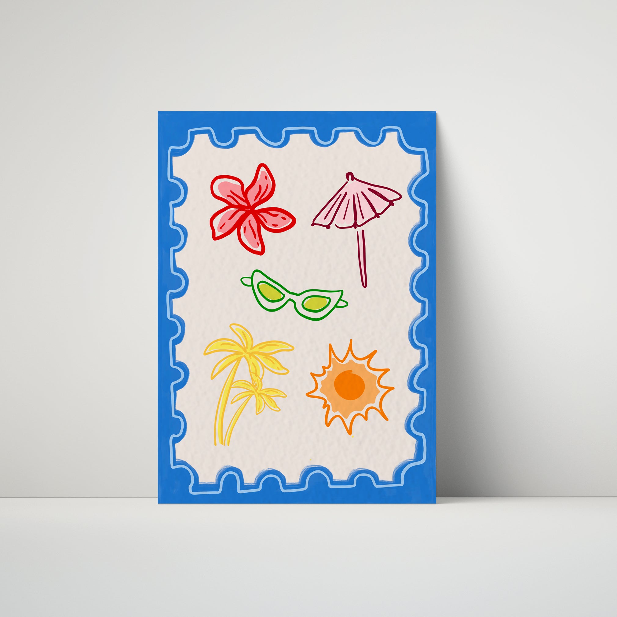 SAMPLE Blue Postcard Print