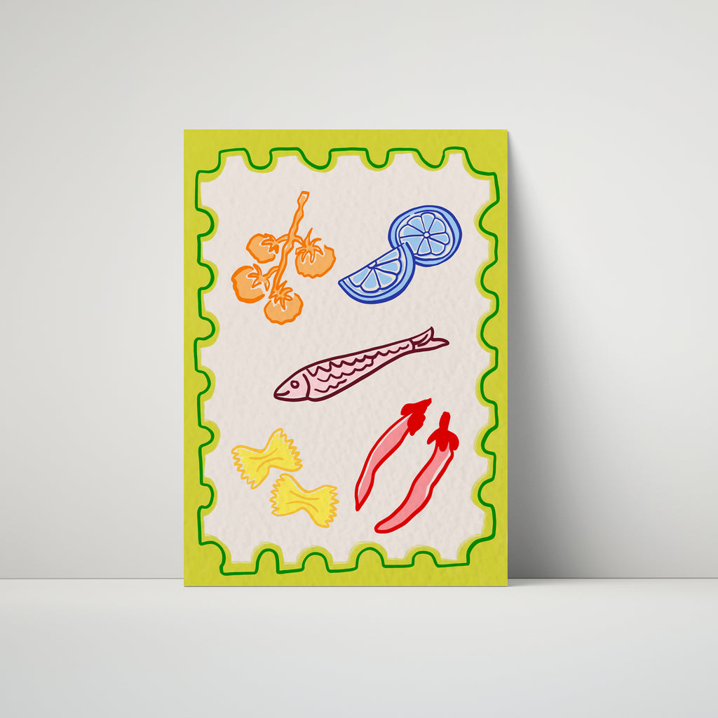 Green Postcard Print