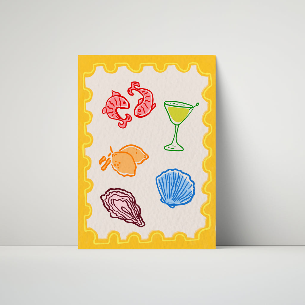 Yellow Postcard Print