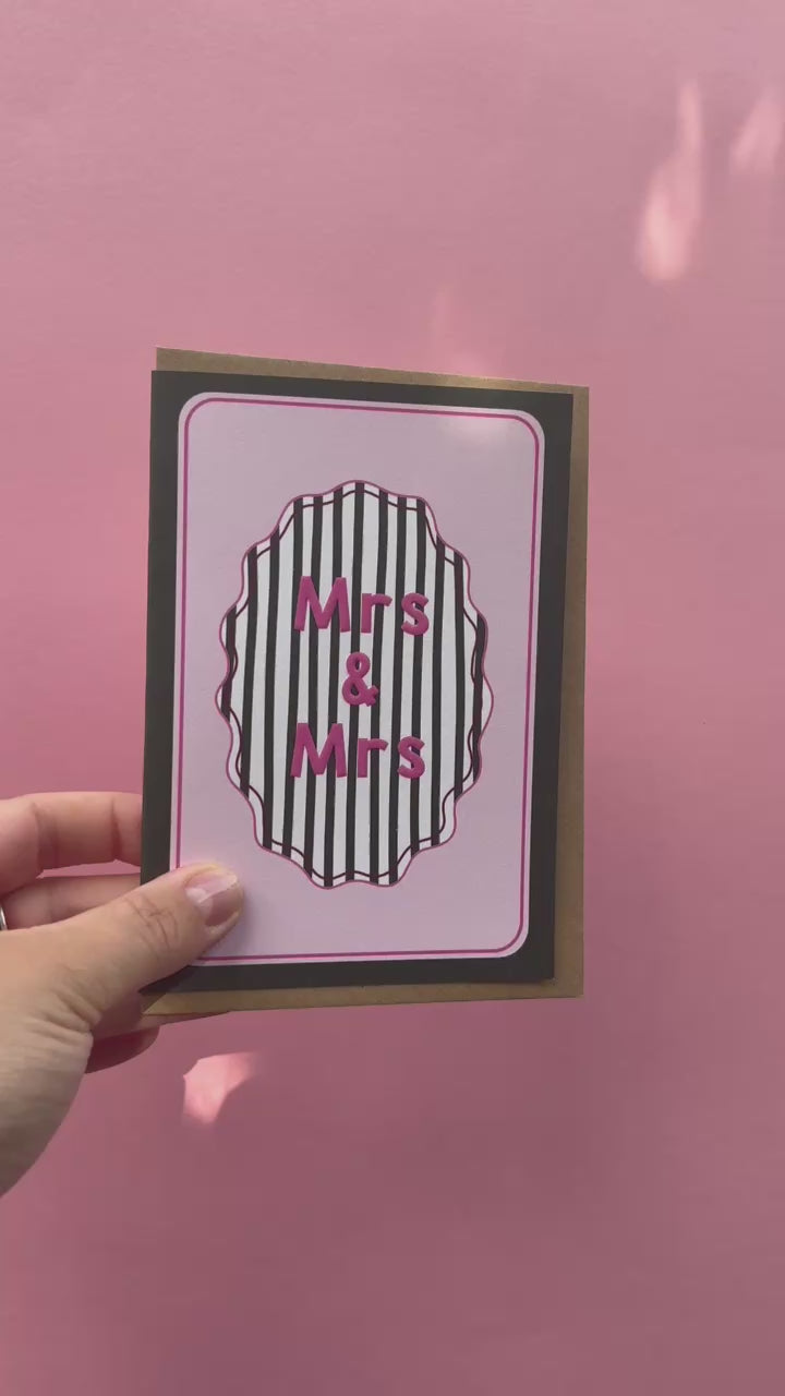 A6 Mrs & Mrs Embossed Card