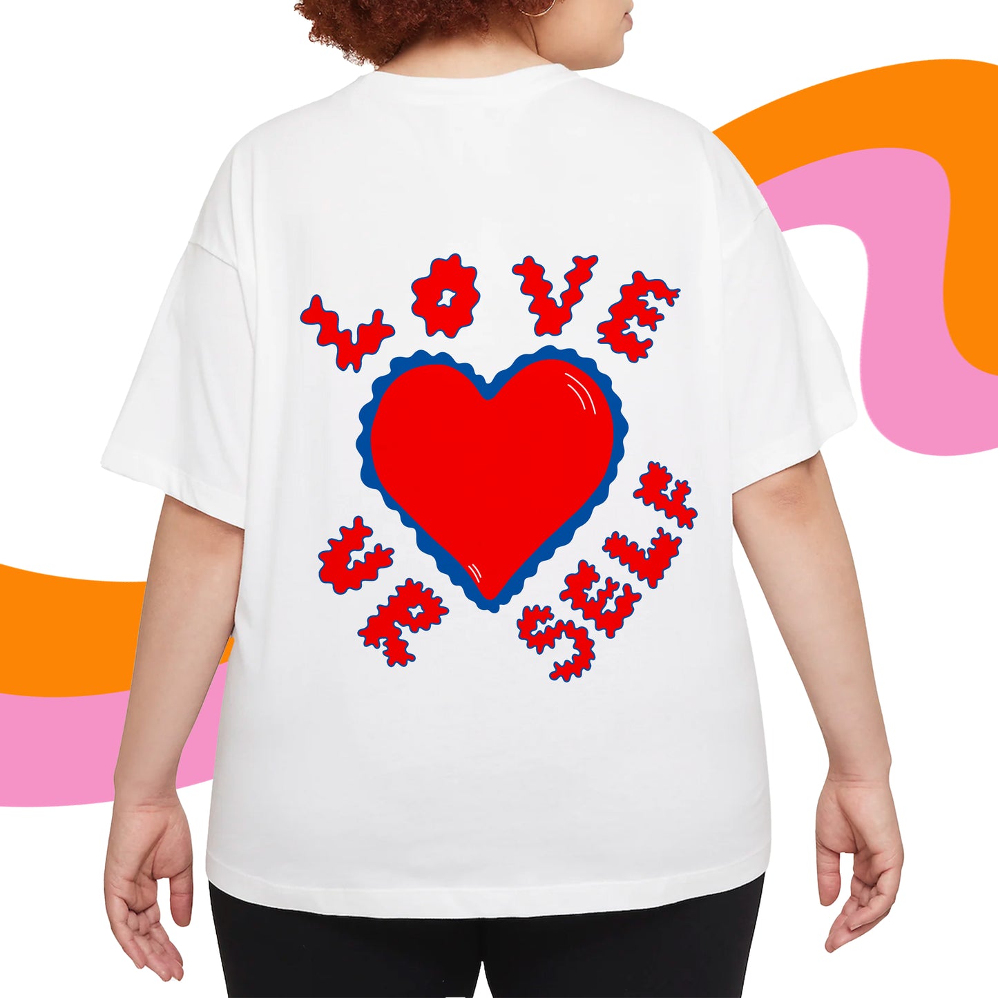 Red & Blue Love Ur Self T-Shirt