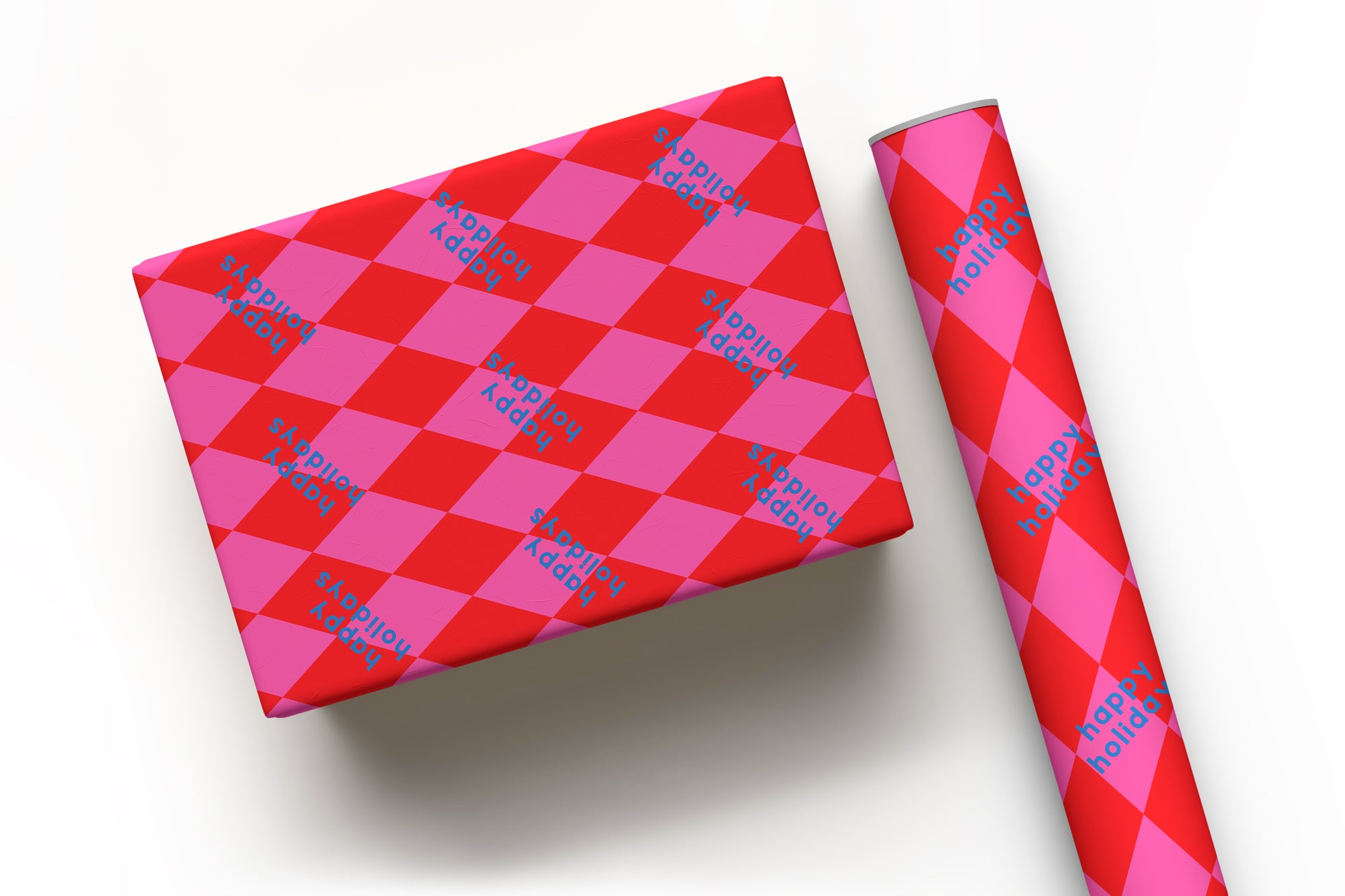 Red & Pink Seasons Greetings Gift Wrap