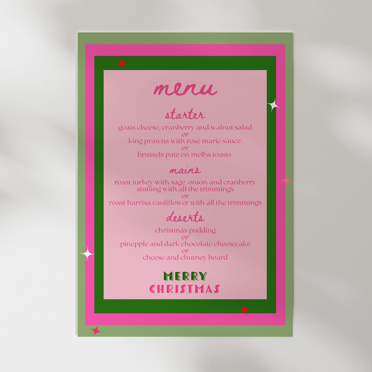 Merry Christmas Menu (Digital Download)