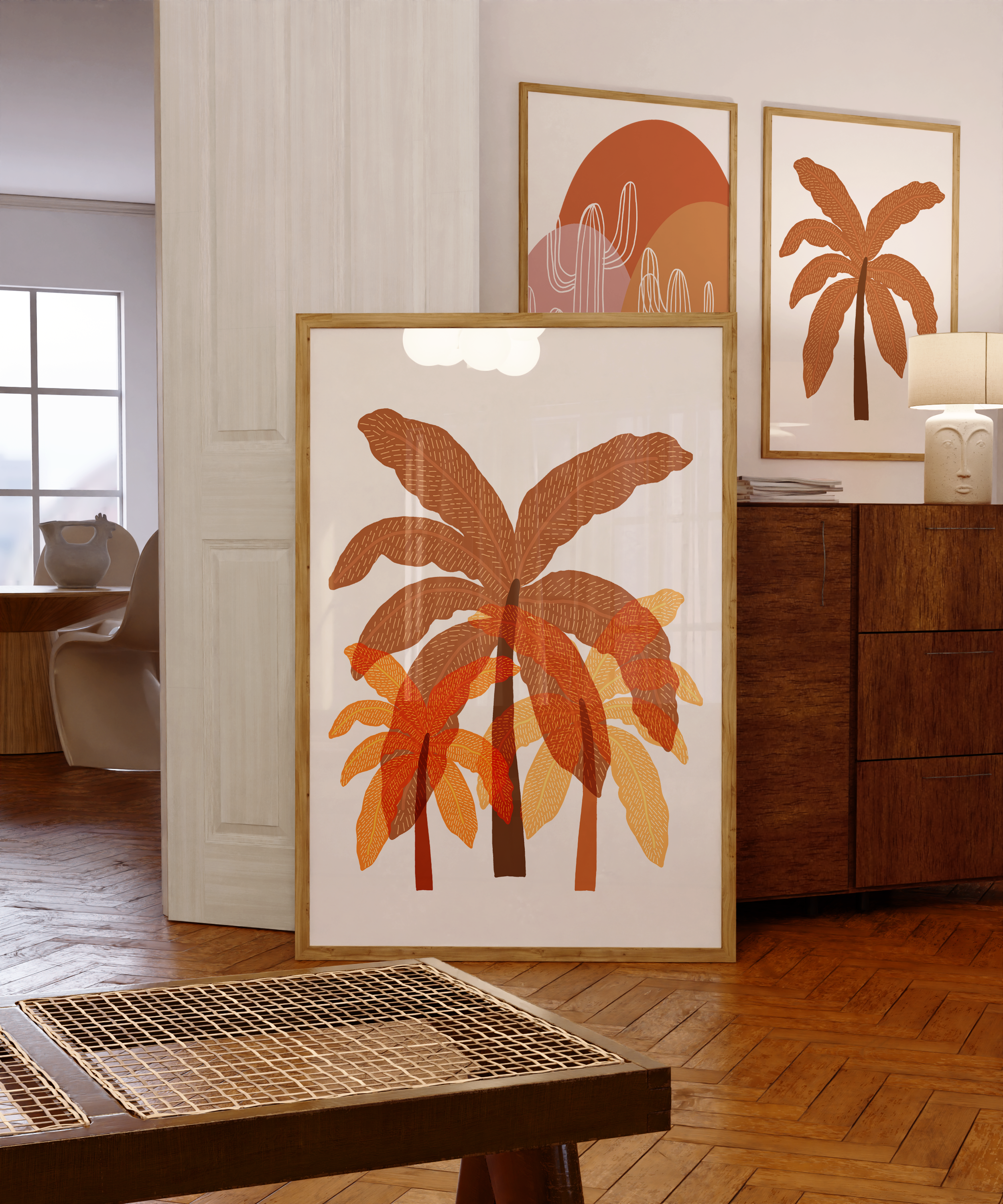 A Trio of Palms (Terracotta)